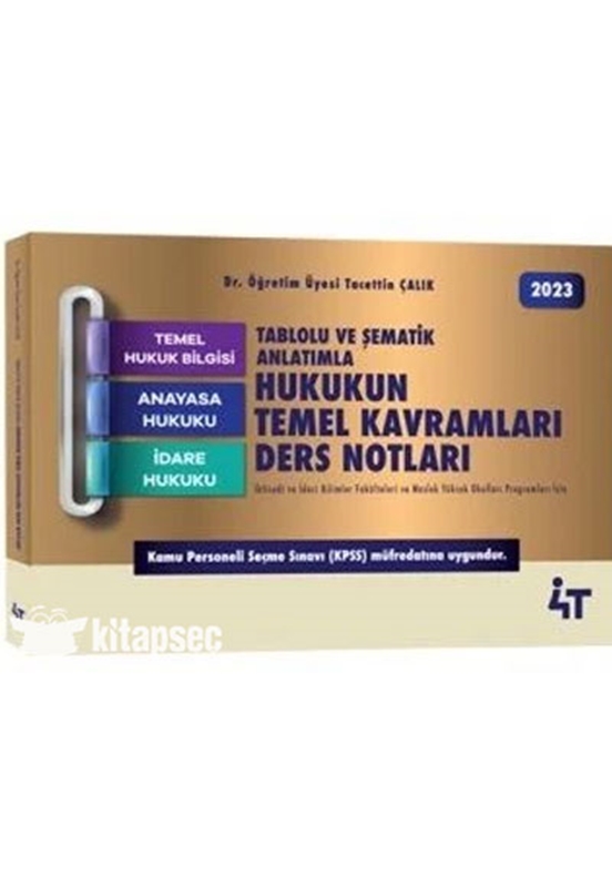 resm Tablolu ve Şematik Anlatımla Hukukun Temel Kavramları Ders Notları 4T Yayınları