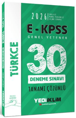 Resim 2026 E - KPSS Tüm Adaylar İçin Genel Yetenek Türkçe Tamamı Çözümlü 30 Deneme Sınavı