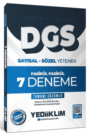 Resim 2026 DGS Prestij Serisi Sayısal Sözel Yetenek Tamamı Çözümlü Fasikül Fasikül 7 Deneme