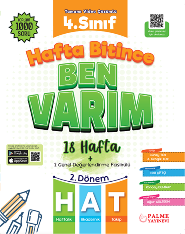 resm Palme 4.Sınıf Hafta Bitince Ben Varım (18 Hafta) (2.Dönem ) *YENİ*
