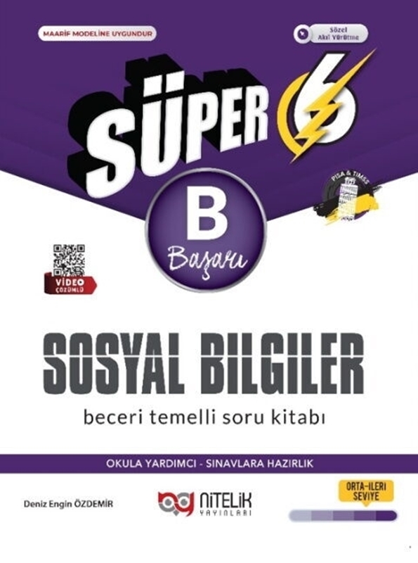 resm Nitelik Yayınları 6. Sınıf Süper Sosyal Bilgiler B Beceri Temelli Soru Kitabı