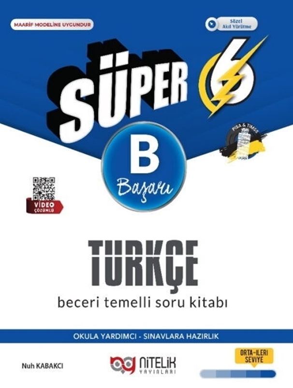 resm Nitelik Yayınları 6. Sınıf Süper Türkçe B Beceri Temelli Soru Kitabı