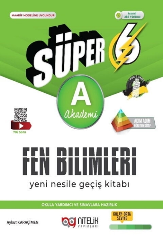 resm Nitelik Yayınları 6. Sınıf Fen Bilimleri Süper A Yeni Nesil Soru Kitabı