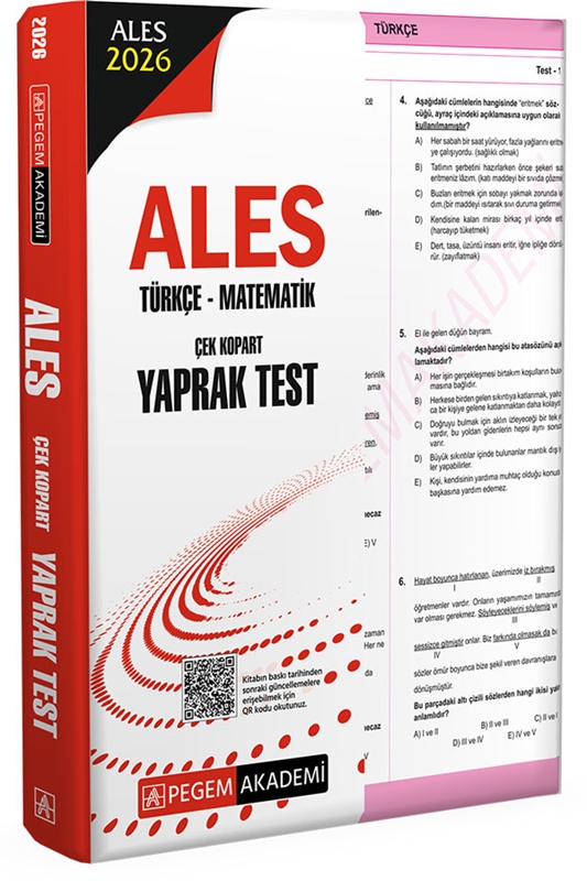 resm 2026 ALES Türkçe-Matematik Çek Kopart Yaprak Test
