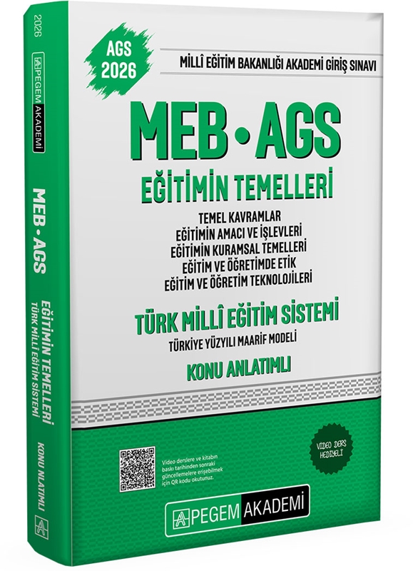 resm 2026 MEB AGS Konu Anlatımlı Eğitimin Temelleri Türk Milli Eğitim Sistemi Temel Kavramlar Eğitimin Amacı ve İşlevleri Eğitimin Kuramsal Temelleri Eğitim ve Öğretimde Etik Eğitim ve Öğretim Teknolojiler