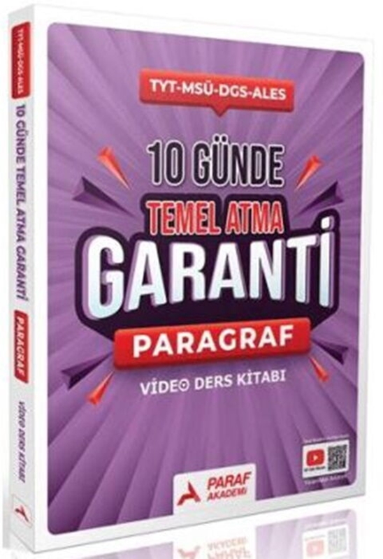resm Paraf Yayınları TYT Paragraf Z Takımı 10 Günde Temel Atma Garanti Video Ders Kitabı
