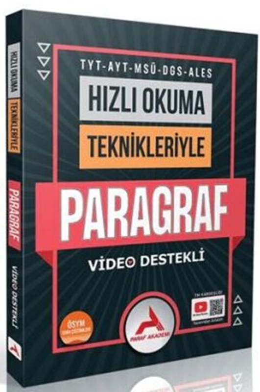resm Paraf Yayınları TYT AYT MSÜ DGS ALES Hızlı Okuma Teknikleriyle Paragraf