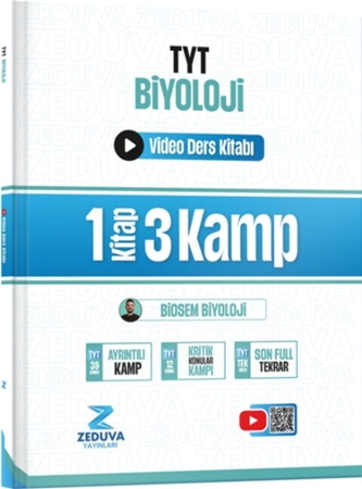 Resim  Zeduva  Yayınları Tyt Biyoloji Biosem 1 Kitap 3 Kamp Video Ders Kitabı 