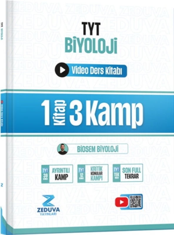 resm  Zeduva  Yayınları Tyt Biyoloji Biosem 1 Kitap 3 Kamp Video Ders Kitabı 