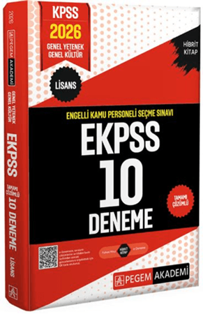 Resim 2026 E-KPSS Engelli Kamu Personeli Seçme Sınavı Tamamı Çözümlü 10 Deneme (Lisans)