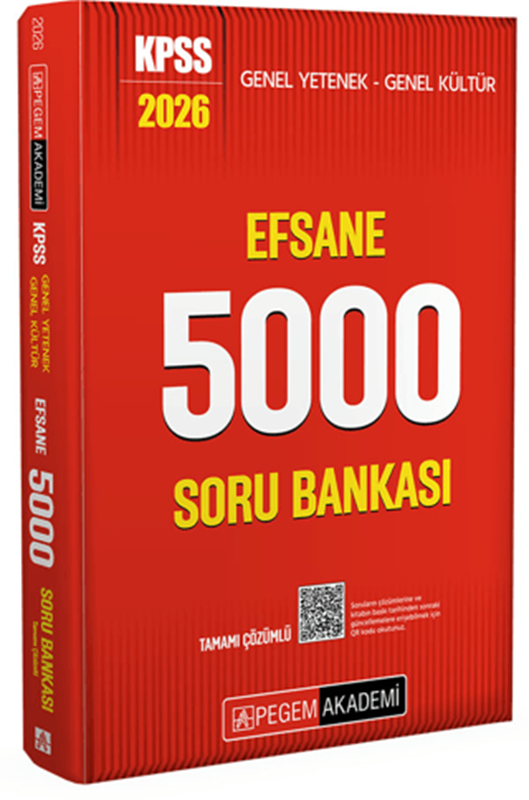 resm 2026 KPSS Genel Yetenek Genel Kültür Efsane 5000 Tamamı Çözümlü Soru Bankası