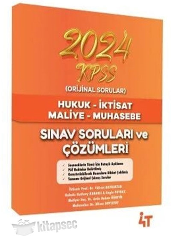 resm KPSS A Grubu 2024 Sınavı Çıkmış Soruları Çözümlü 4T Yayınlar