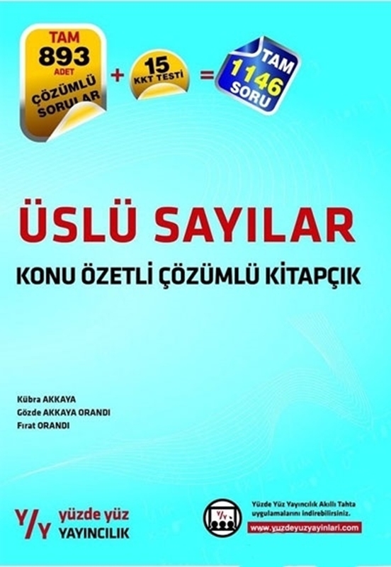 resm ÜSLÜ SAYILAR KONU ÖZETLİ ÇÖZÜMLÜ KİTAPÇIK - YÜZDE YÜZ YAYINCILIK