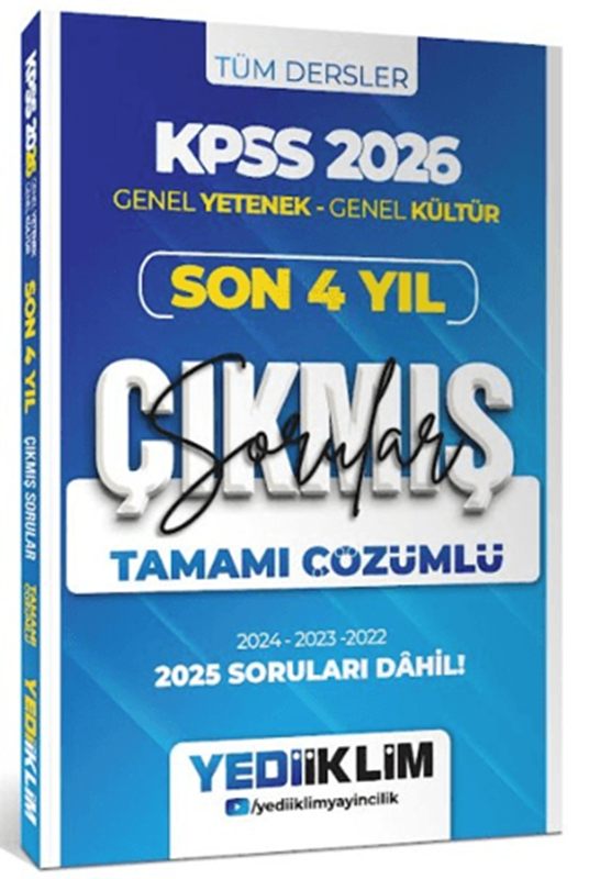 resm 2026 KPSS Genel Yetenek Genel Kültür Son 4 Yıl Tamamı Çözümlü Çıkmış Sorular