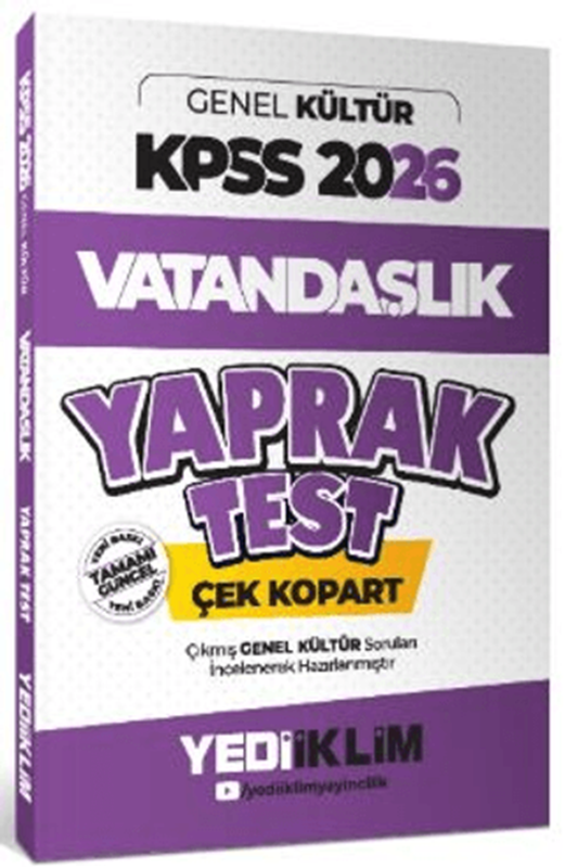 resm 2026 KPSS Genel Kültür Vatandaşlık Çek Kopart Yaprak Test