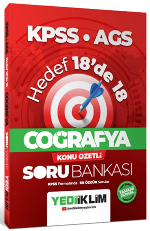 resm KPSS AGS Coğrafya Hedef 18'de 18 Konu Özetli Soru Bankası