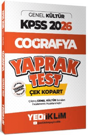 Resim 2026 KPSS - AGS Genel Kültür Coğrafya Çek Kopart Yaprak Test