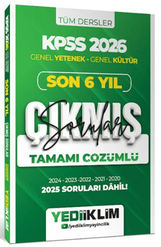 resm 2026 KPSS Genel Yetenek Genel Kültür Son 6 Yıl Tamamı Çözümlü Çıkmış Sorular