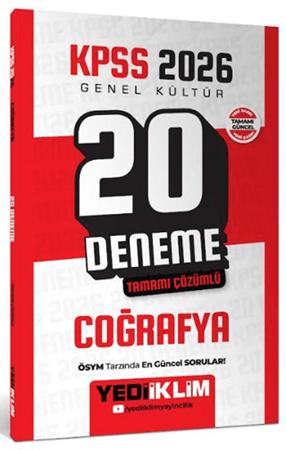 Resim 2026 KPSS Genel Kültür Coğrafya Tamamı Çözümlü 20 Deneme