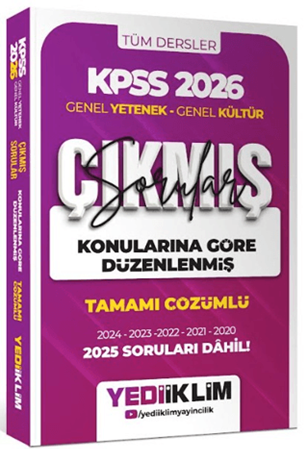 Resim 2026 KPSS Genel Yetenek Genel Kültür Konularına Göre Düzenlenmiş Tamamı Çözümlü Çıkmış Sorular