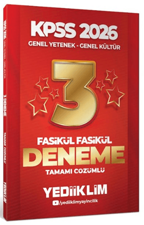 Resim 2026 KPSS Genel Yetenek Genel Kültür Tamamı Çözümlü Fasikül Fasikül 3 Yıldız Deneme