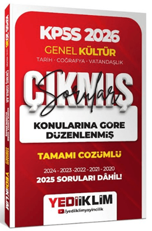 Resim 2026 KPSS Genel Kültür Konularına Göre Düzenlenmiş Tamamı Çözümlü Çıkmış Sorular