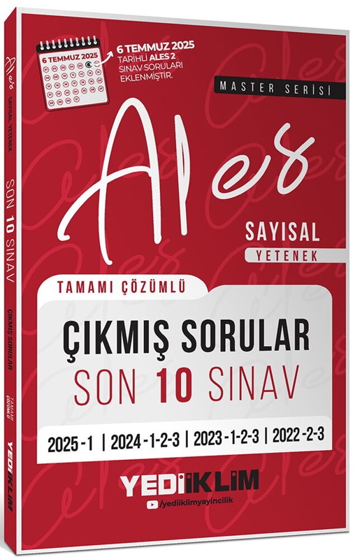 resm Ales Master Serisi Sayısal Yetenek Son 10 Sınav Çıkmış Sorular - Yediiklim Yayınları
