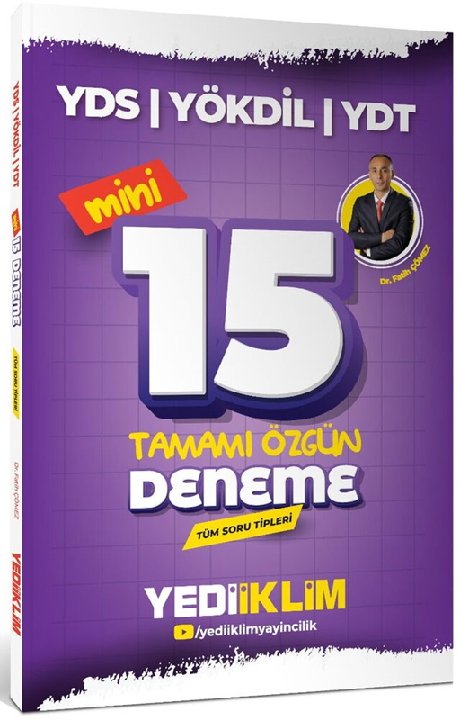 resm Ydt Yds Yökdil Soru Tipleri Özgün Mini 15 Deneme - Yediiklim Yayınları