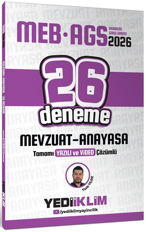 resm Meb Ags Mevzuat Anayasa Çözümlü 26 Deneme - Yediiklim Yayınları