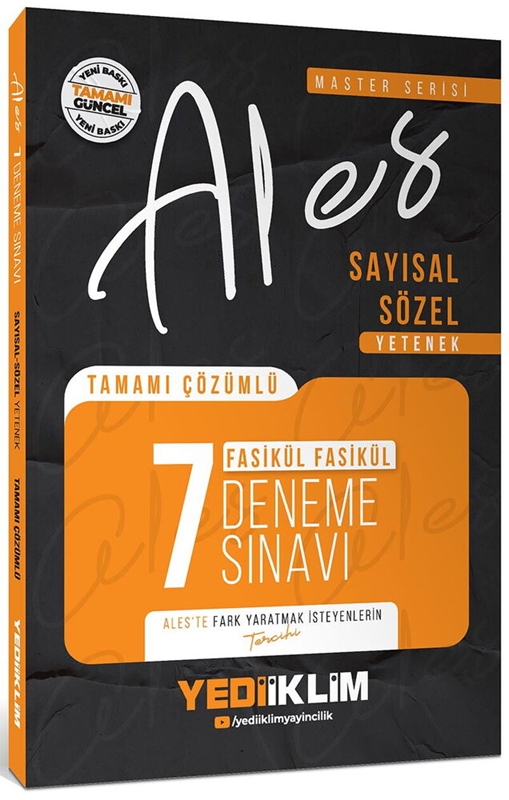 resm Ales Master Serisi Sayısal Sözel Yetenek Çözümlü 7 Deneme - Yediiklim Yayınları