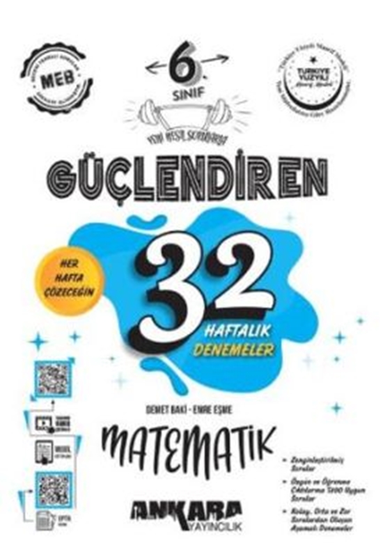 resm 6. Sınıf Güçlendiren 32 Haftalık Matematik Kazanım Denemeleri