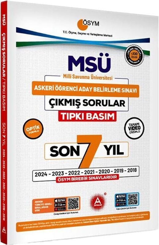 resm A Yayınları MSÜ Son 7 Yıl Tıpkı Basım Çıkmış Sorular