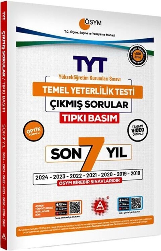 resm A Yayınları TYT Son 7 Yıl Tıpkı Basım Çıkmış Sorular