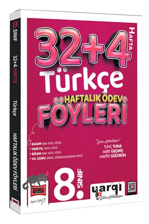 Resim 8.Sınıf Türkçe 32+4 Haftalık Ödev Föyleri - Yargı Yayınları
