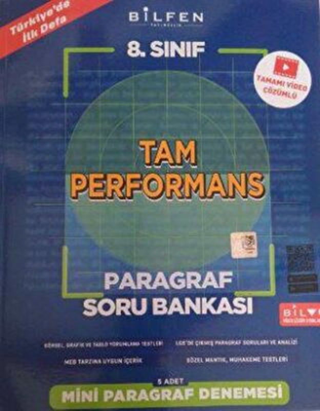 resm Bilfen Yayıncılık 8. Sınıf Tam Performans Paragraf Soru Bankası