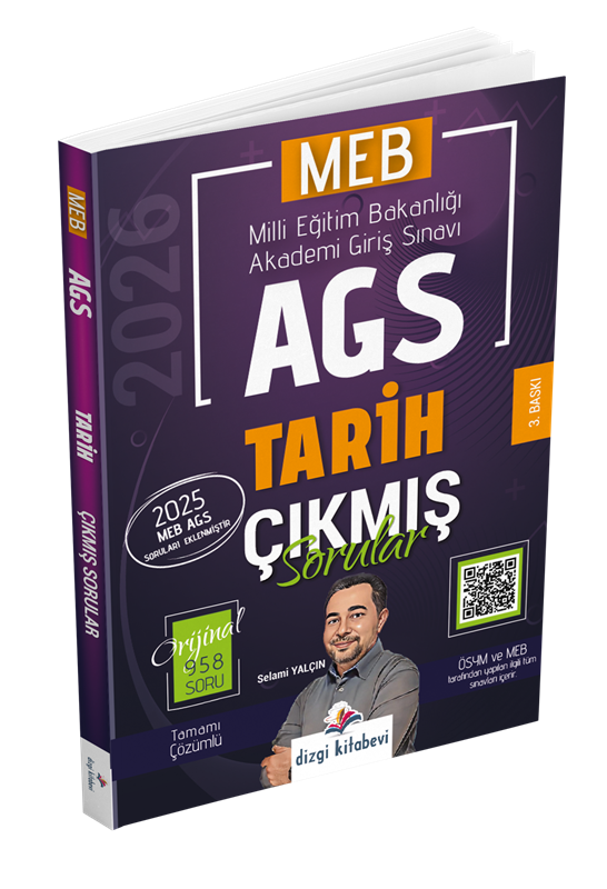 resm Dizgi Kitap 2026 MEB AGS Tamamı Video Çözümlü Tarih Çıkmış Sorular 3. Baskı Selami Yalçın