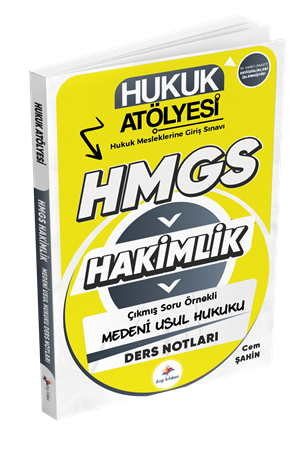 Resim Dizgi Kitap Hukuk Atölyesi Hakimlik HMGS Hukuk Mesleklerine Giriş Sınavı Çıkmış Soru Örnekli Medeni Usul Hukuku Ders Notları Cem Şahin