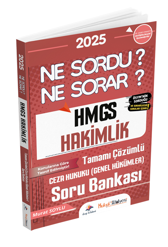 resm Dizgi Kitap Hukuk Atölyesi HMGS Hakimlik Ne Sordu Ne Sorar Ceza Hukuku Genel Hükümler Tamamı Çözümlü Soru Bankası Murat Soylu