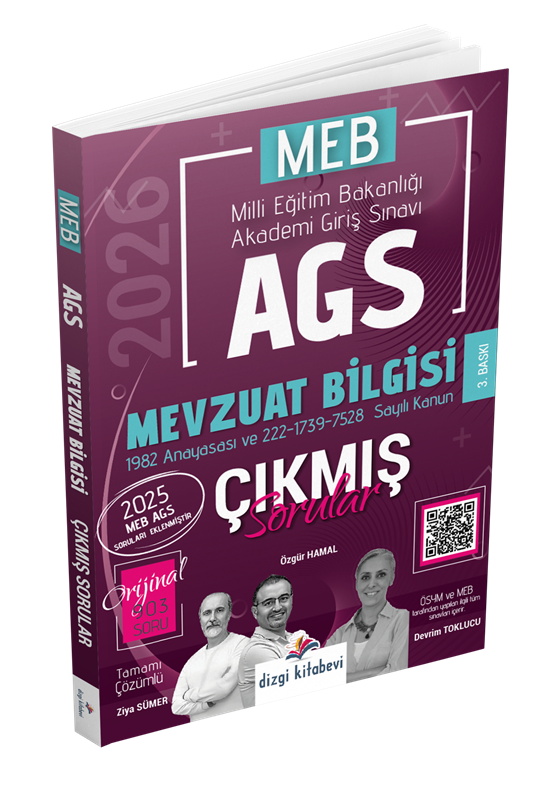 resm Dizgi Kitap 2026 MEB AGS Tamamı Video Çözümlü Mevzuat Bilgisi Çıkmış Sorular 3. Baskı Ziya Sümer Özgür Hamal Devrim Toklucu