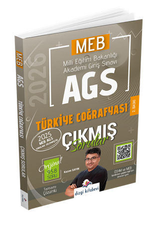 Resim Dizgi Kitap 2026 MEB AGS Tamamı Video Çözümlü Türkiye Coğrafyası Çıkmış Sorular 2. Baskı Kazım Sayın