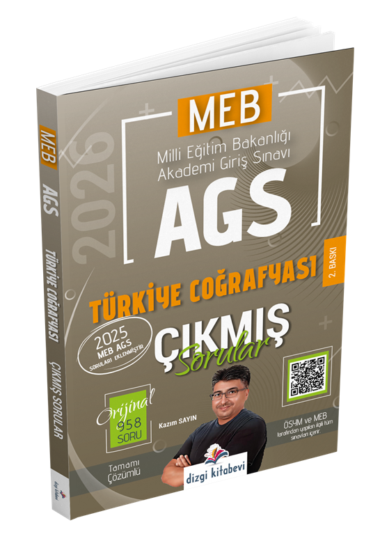resm Dizgi Kitap 2026 MEB AGS Tamamı Video Çözümlü Türkiye Coğrafyası Çıkmış Sorular 2. Baskı Kazım Sayın