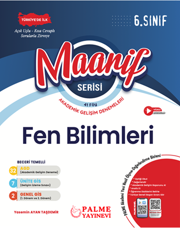 Resim Palme 6.Sınıf Maarif Serisi Fen Bilimleri Haftalık Deneme (41 Föy)