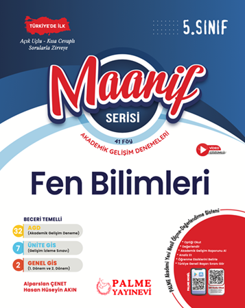 Resim Palme 5.Sınıf Maarif Serisi Fen Bilimleri Haftalık Deneme (41 Föy)