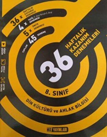 Resim Hız Yayınları 8. Sınıf Din Kültürü ve Ahlak Bilgisi 36 Haftalık Kazanım Denemeleri