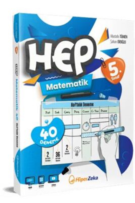 resm Hiper Zeka Yayınları 2025 5. Sınıf Haftalık HEP Matematik 40 Deneme