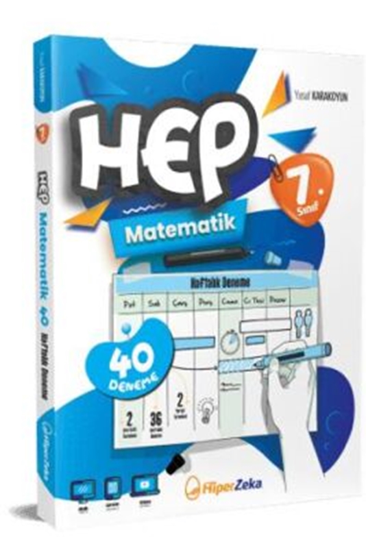 resm Hiper Zeka Yayınları 2025 7. Sınıf Haftalık HEP Matematik 40 Deneme