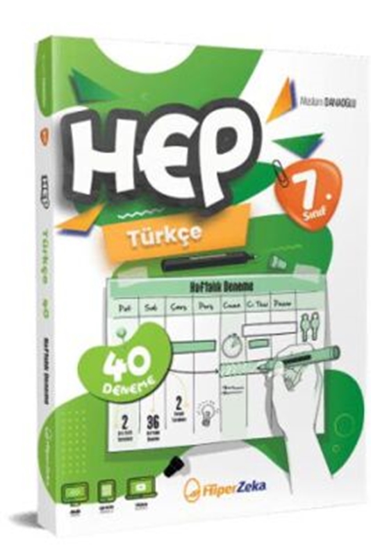 resm Hiper Zeka Yayınları 2025 7. Sınıf Haftalık HEP Türkçe 40 Deneme