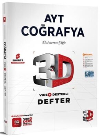 Resim AYT 3D Coğrafya Video Destekli Defter