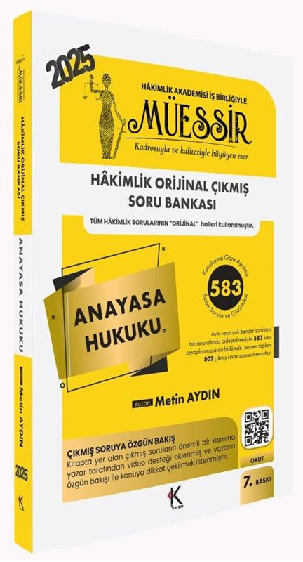 resm MÜESSİR Anayasa Hukuku Orijinal Çıkmış Soru Bankası Çözümlü