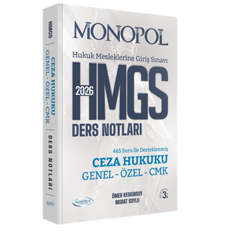 resm HMGS Ceza Hukuku Genel ve Özel CMK Ders Notları Monopol Yayınları 2026